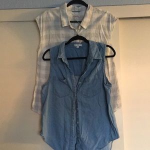 Sleeveless button down shirts! Classics for spring